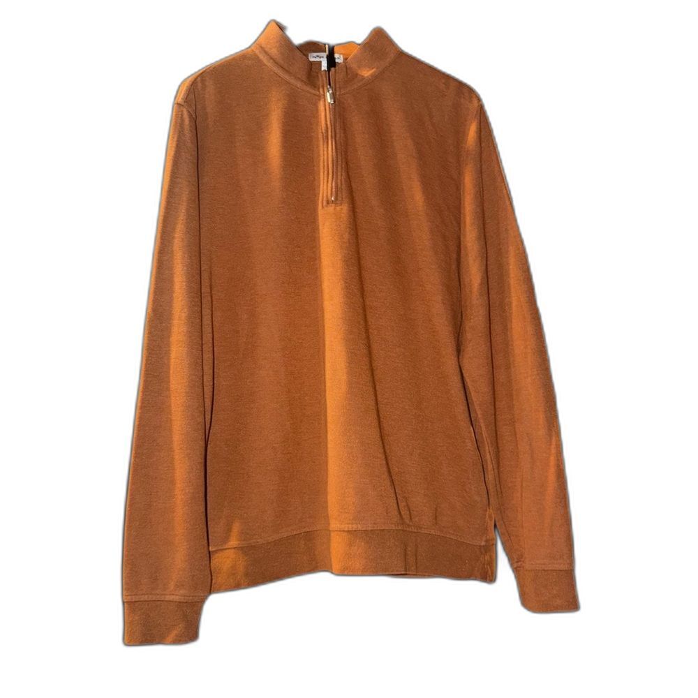 Peter Millar Quarter Zip In Orange Size L